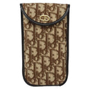 Christian Dior Trotter Canvas Pouch Beige Gold Auth 156062-2