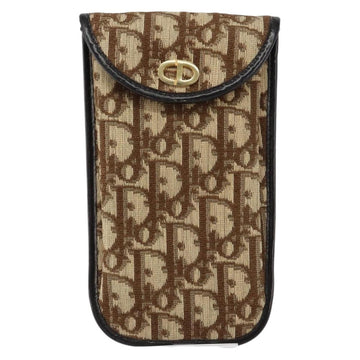 Christian Dior Trotter Canvas Pouch Beige Gold Auth 156062 - 0