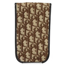 Christian Dior Trotter Canvas Pouch Beige Gold Auth 156062-2