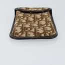 Christian Dior Trotter Canvas Pouch Beige Gold Auth 156062-3