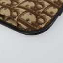 Christian Dior Trotter Canvas Pouch Beige Gold Auth 156062-5