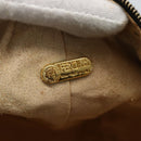 FENDI Zucca Canvas Vanity Hand Bag Black Brown gold Auth 156064-16