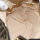 FENDI Zucca Canvas Vanity Hand Bag Black Brown gold Auth 156064-19