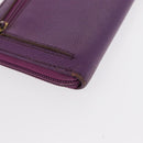 CHANEL COCO Mark Long Wallet Caviar Skin Purple Gold CC Auth 156066-15