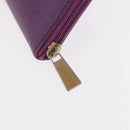 CHANEL COCO Mark Long Wallet Caviar Skin Purple Gold CC Auth 156066-8