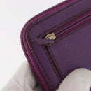 CHANEL COCO Mark Long Wallet Caviar Skin Purple Gold CC Auth 156066-17