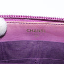 CHANEL COCO Mark Long Wallet Caviar Skin Purple Gold CC Auth 156066-9