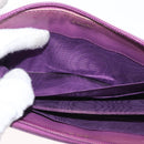 CHANEL COCO Mark Long Wallet Caviar Skin Purple Gold CC Auth 156066-10