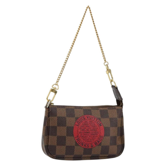 LOUIS VUITTON Damier Ebene T&B Mini Pochette Accessoires N58011 LV Auth 156077