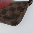 LOUIS VUITTON Damier Ebene T&B Mini Pochette Accessoires N58011 LV Auth 156077-14