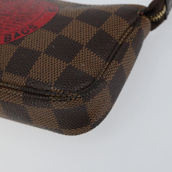 LOUIS VUITTON Damier Ebene T&B Mini Pochette Accessoires N58011 LV Auth 156077
