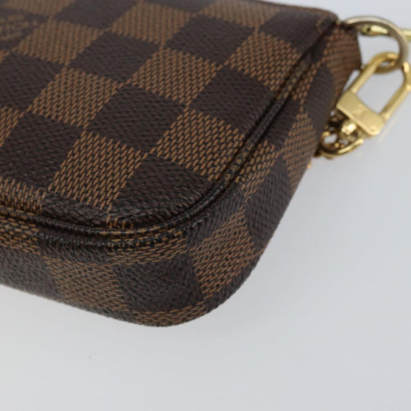 LOUIS VUITTON Damier Ebene T&B Mini Pochette Accessoires N58011 LV Auth 156077