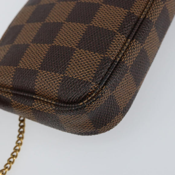 LOUIS VUITTON Damier Ebene T&B Mini Pochette Accessoires N58011 LV Auth 156077