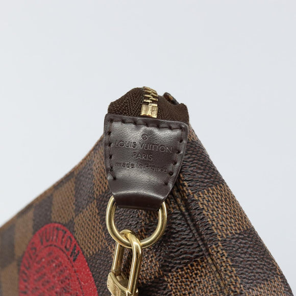 LOUIS VUITTON Damier Ebene T&B Mini Pochette Accessoires N58011 LV Auth 156077