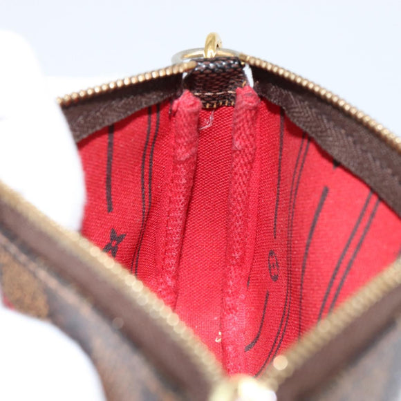 LOUIS VUITTON Damier Ebene T&B Mini Pochette Accessoires N58011 LV Auth 156077