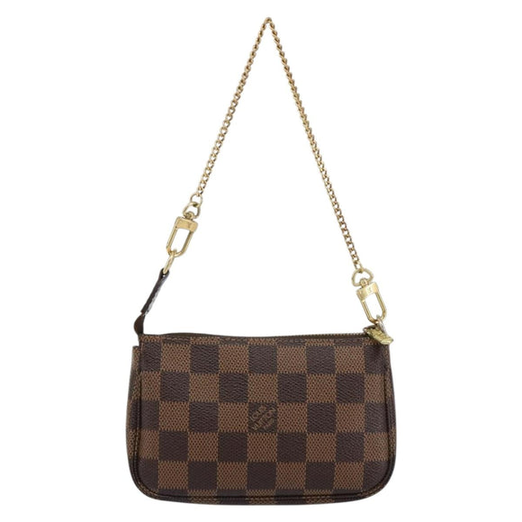 LOUIS VUITTON Damier Ebene T&B Mini Pochette Accessoires N58011 LV Auth 156077