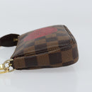 LOUIS VUITTON Damier Ebene T&B Mini Pochette Accessoires N58011 LV Auth 156077-4