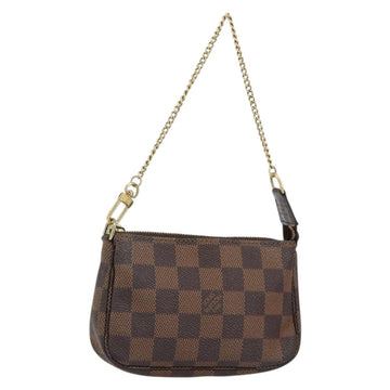 LOUIS VUITTON Damier Ebene Mini Pochette Accessoires Pouch N58009 LV Auth 156078