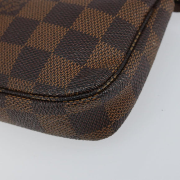 LOUIS VUITTON Damier Ebene Mini Pochette Accessoires Pouch N58009 LV Auth 156078