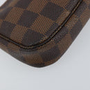 LOUIS VUITTON Damier Ebene Mini Pochette Accessoires Pouch N58009 LV Auth 156078-15