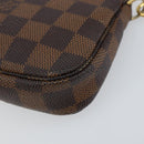 LOUIS VUITTON Damier Ebene Mini Pochette Accessoires Pouch N58009 LV Auth 156078-16