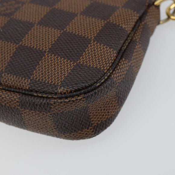 LOUIS VUITTON Damier Ebene Mini Pochette Accessoires Pouch N58009 LV Auth 156078