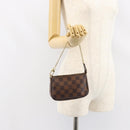 LOUIS VUITTON Damier Ebene Mini Pochette Accessoires Pouch N58009 LV Auth 156078-20