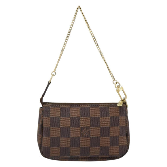 LOUIS VUITTON Damier Ebene Mini Pochette Accessoires Pouch N58009 LV Auth 156078