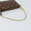 LOUIS VUITTON Damier Ebene Mini Pochette Accessoires Pouch N58009 LV Auth 156078-7