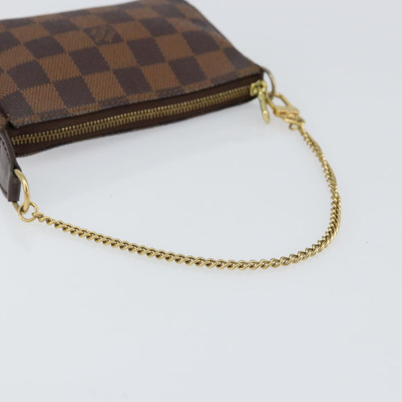 LOUIS VUITTON Damier Ebene Mini Pochette Accessoires Pouch N58009 LV Auth 156078