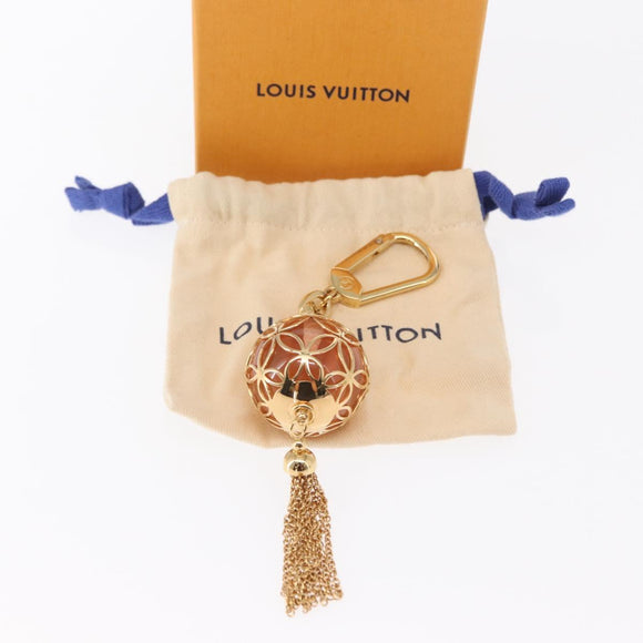 LOUIS VUITTON Porte Cles Ice Ball Bag Charm metal Gold M66779 LV Auth 156108M