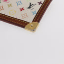 LOUIS VUITTON Multicolor Pochette Cles Coin Purse White M92655 LV Auth 156109-14