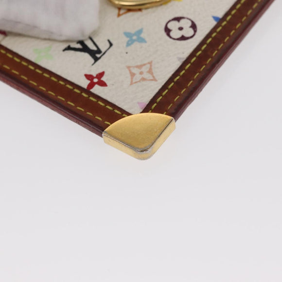 LOUIS VUITTON Multicolor Pochette Cles Coin Purse White M92655 LV Auth 156109