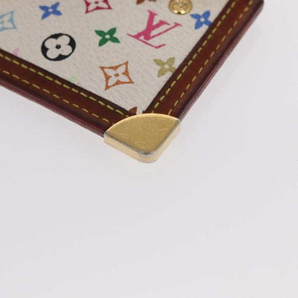 LOUIS VUITTON Multicolor Pochette Cles Coin Purse White M92655 LV Auth 156109