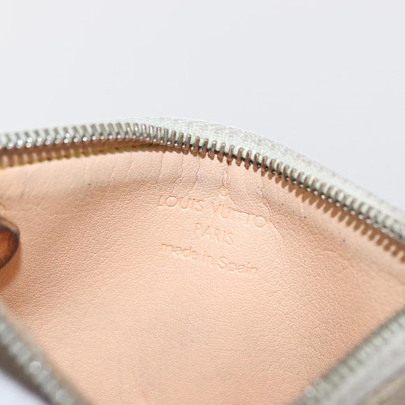 LOUIS VUITTON Multicolor Pochette Cles Coin Purse White M92655 LV Auth 156109