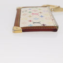 LOUIS VUITTON Multicolor Pochette Cles Coin Purse White M92655 LV Auth 156109-3