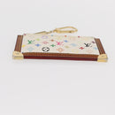 LOUIS VUITTON Multicolor Pochette Cles Coin Purse White M92655 LV Auth 156109-5
