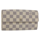 LOUIS VUITTON Damier Azur Portefeuille Sarah Long Wallet N61735 LV Auth 156110-1