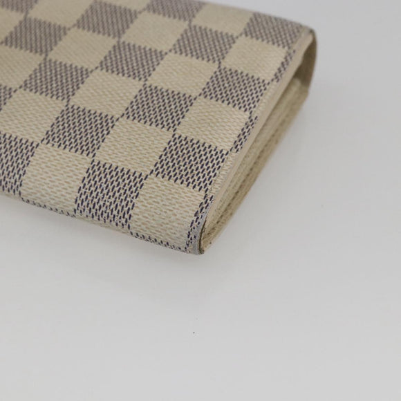 LOUIS VUITTON Damier Azur Portefeuille Sarah Long Wallet N61735 LV Auth 156110