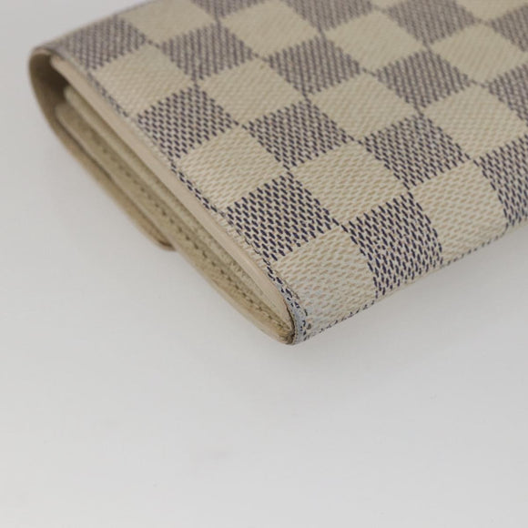 LOUIS VUITTON Damier Azur Portefeuille Sarah Long Wallet N61735 LV Auth 156110