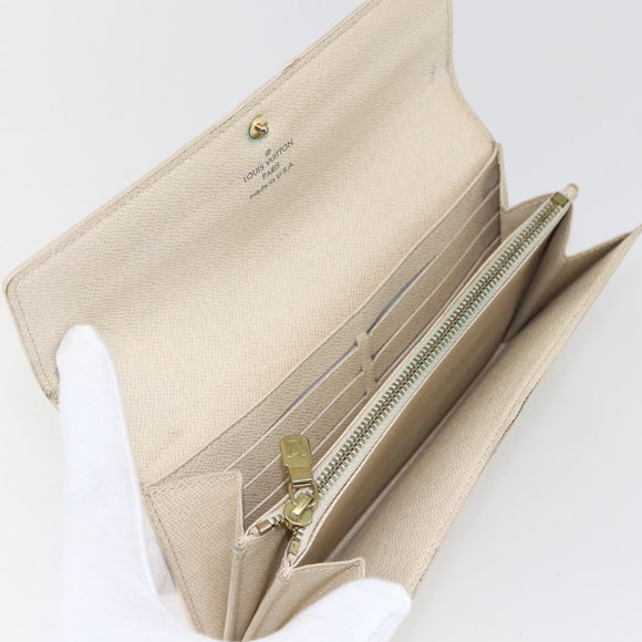 LOUIS VUITTON Damier Azur Portefeuille Sarah Long Wallet N61735 LV Auth 156110