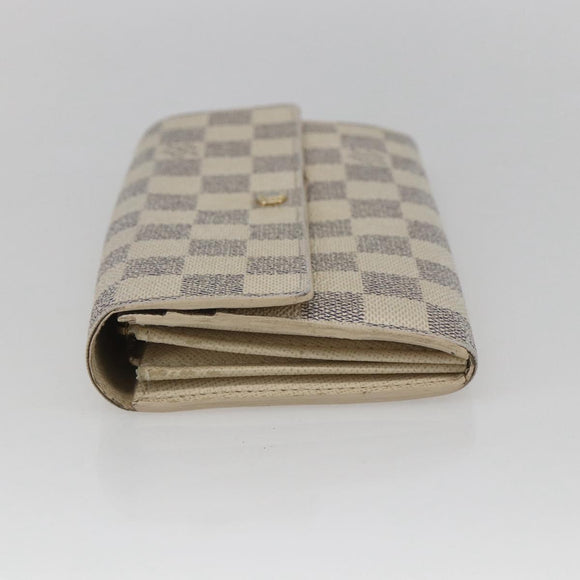 LOUIS VUITTON Damier Azur Portefeuille Sarah Long Wallet N61735 LV Auth 156110