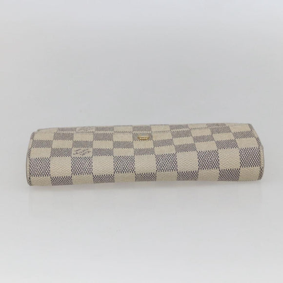 LOUIS VUITTON Damier Azur Portefeuille Sarah Long Wallet N61735 LV Auth 156110