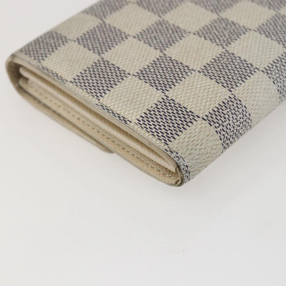 LOUIS VUITTON Damier Azur Portefeuille Sarah Long Wallet N61735 LV Auth 156111