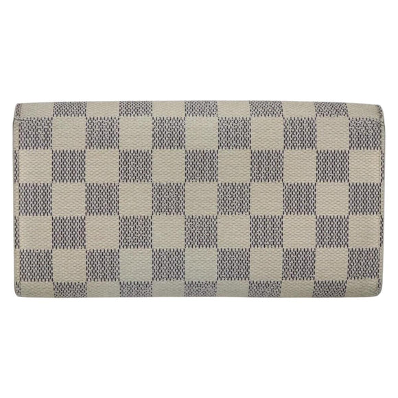 LOUIS VUITTON Damier Azur Portefeuille Sarah Long Wallet N61735 LV Auth 156111