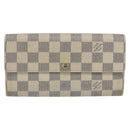 LOUIS VUITTON Damier Azur Portefeuille Sarah Long Wallet N61735 LV Auth 156112-13