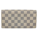 LOUIS VUITTON Damier Azur Portefeuille Sarah Long Wallet N61735 LV Auth 156112-2