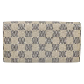 LOUIS VUITTON Damier Azur Portefeuille Sarah Long Wallet N61735 LV Auth 156112 - 0