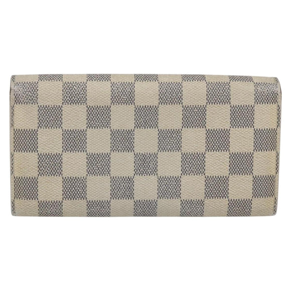 LOUIS VUITTON Damier Azur Portefeuille Sarah Long Wallet N61735 LV Auth 156112