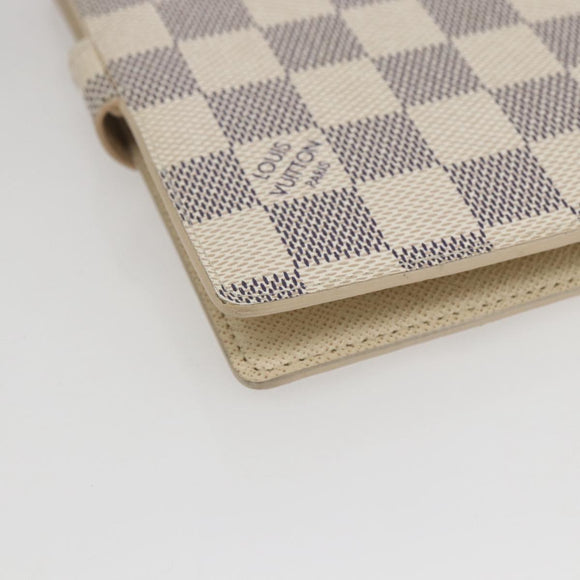 LOUIS VUITTON Damier Azur Agenda PM Day Planner Cover R20706 LV Auth 156116V